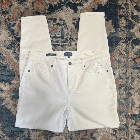 NYDJ Skinny Jeans Cotton Stretch Pure White Lift Tuck Tech Flattering NWT Sz 10 - Picture 4 of 10